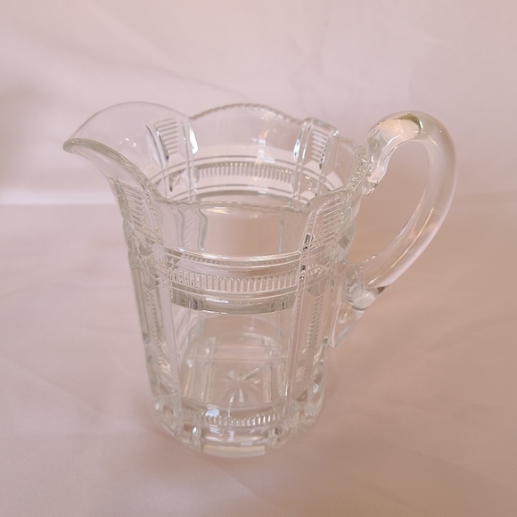 Antique Duncan & Sons Cryptic Zipper Nova Scotia Ribbon Stars Pitcher Sugar Set - Picture 2 of 11